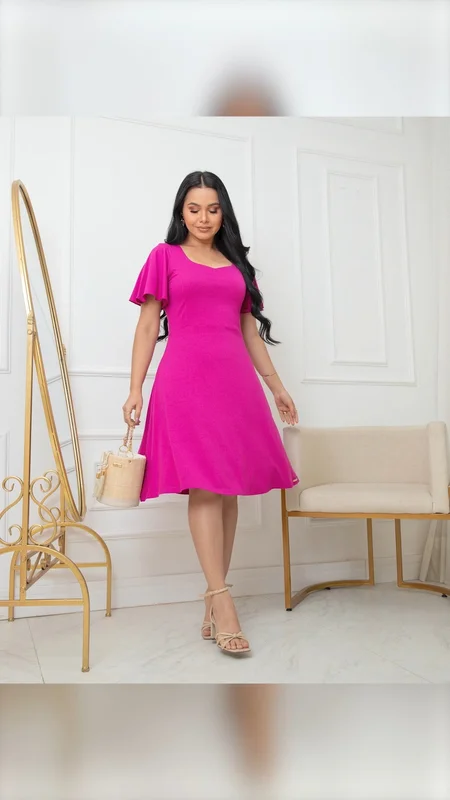Vestido rosa choque